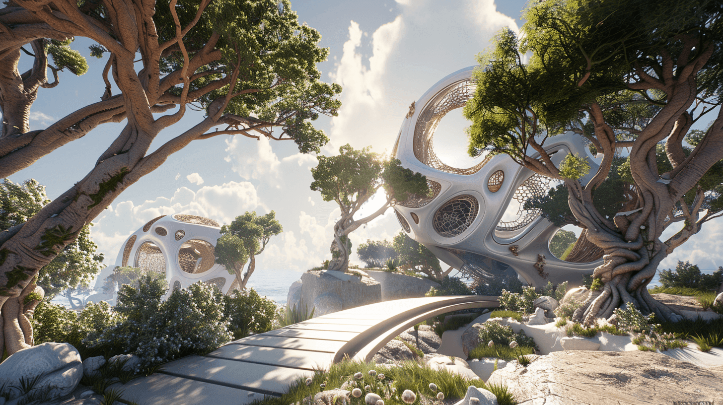 AI Creative futuristic bridge 